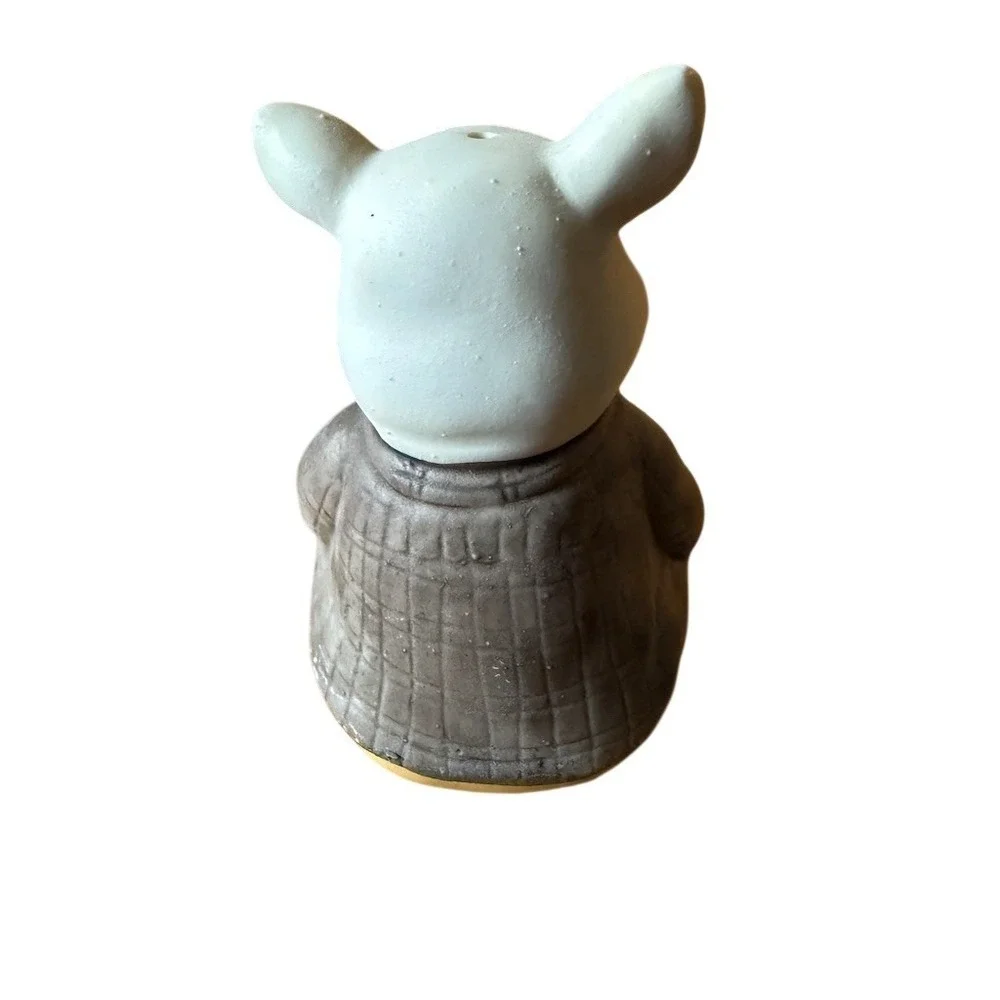 Vintage Fitz‎ & Floyd Pig Figurine Bell Dressed Pig in Vest 4in ceramic farmcore